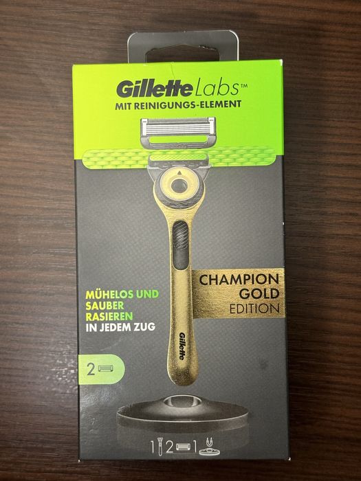 Gillette Labs CHAMPION GOLD EDITION + 2 картриджа + магнітна підставка