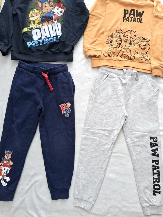 Dwa dresy Psi Patrol 128 spodnie deesowe bluza chłopięca