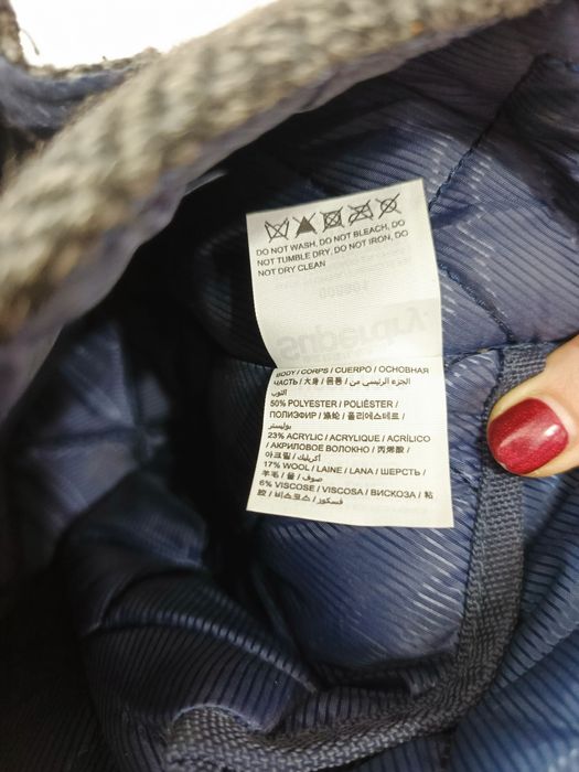 Torebka/plecak, Superdry, szary, granatowy, 17% wełna