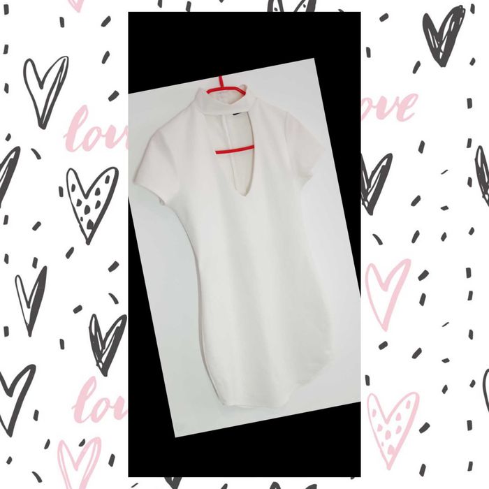 Sukienka biała wizytowa, koktajlowa