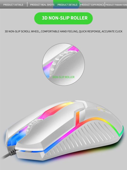 Rato Gaming Ergonómico Luminoso 2000dpi usb com fio