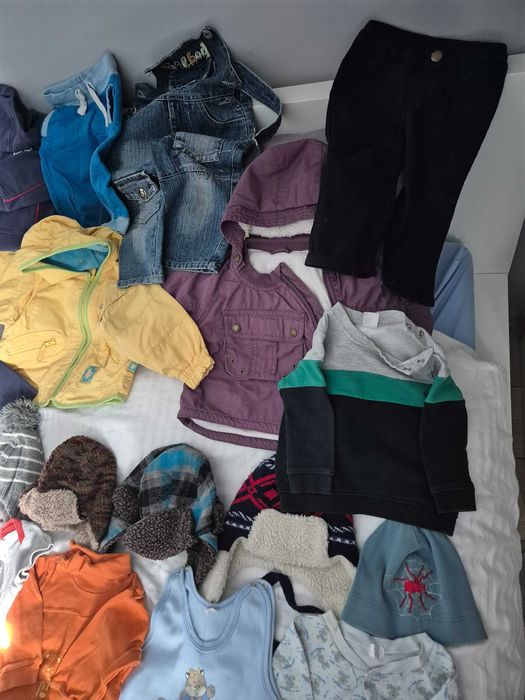 Paka paczka ubranek wyprawka 60szt, 74cm, 80cm, 86cm chłopiec/uniseks