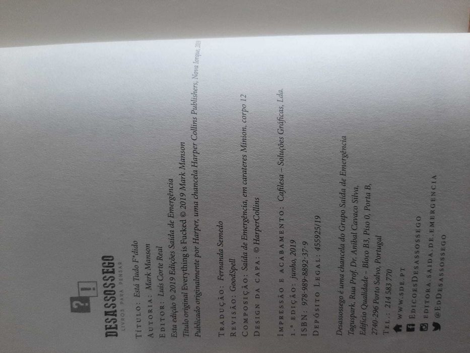 Está tudo F*dido de Mark Manson