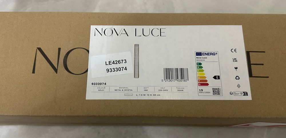 Kryształowy złoty kinkiet Nova Luce Aurelia