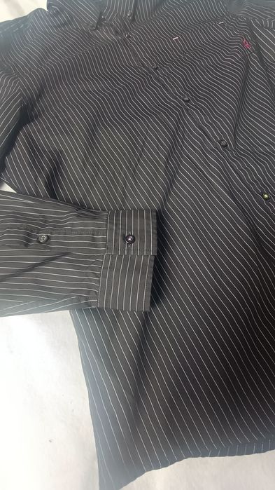 Koszula czarna w paski, River Island, rozmiar XL