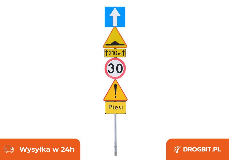 Słup do znaków drogowych 350 cm rura ocynkowana 60 mm