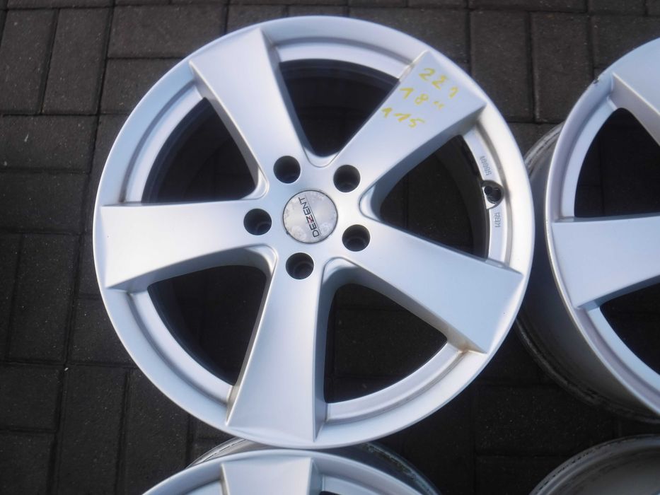 4xAlufelgi Dezent 18 cali 7,5J ET42 5x115 TPMS