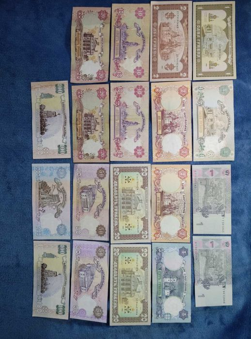 Набор бон, купюр, гривен, банкнот 14 шт 1992 года UNC старого образца