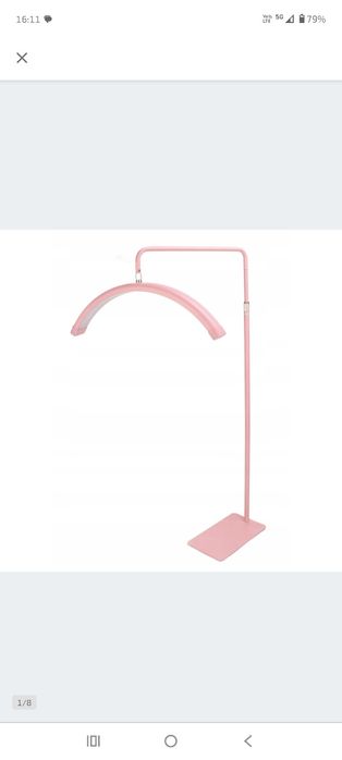 Lampa kosmetyczna ŁUK LED 40W podłogowa RÓŻOWA z pilotem