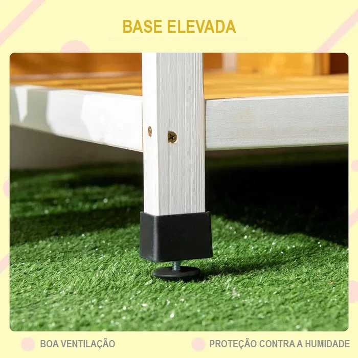 PORTES GRÁTIS - Casota Exterior de Madeira para Cães 85,5x62x60cm