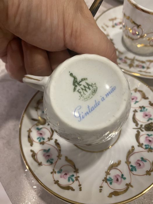 Serviço de café Vista Alegre Ema pintado à mão