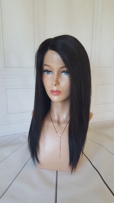 Peruka naturalna Agnieszka czarna włosy naturalne w 100% lace front
