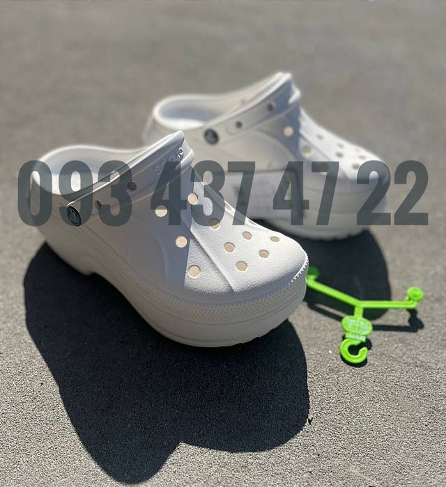 Жіночі Крокси Сабо на Платформі Bella Clog White Crocs Bella Clog