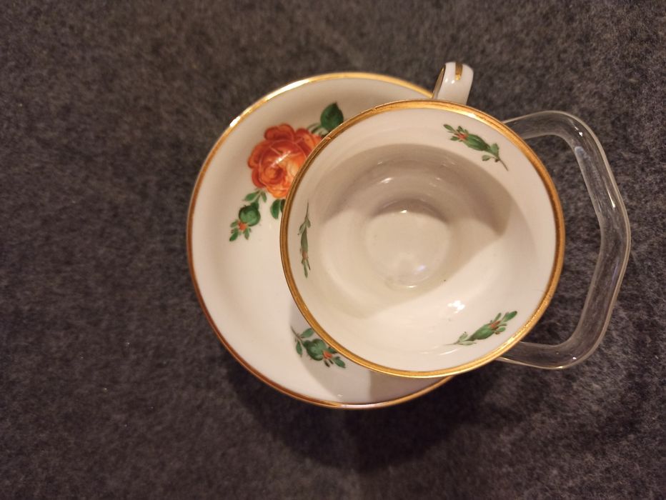 MEISSEN PGH Miśnia DUO Filiżanka Meissen Rose