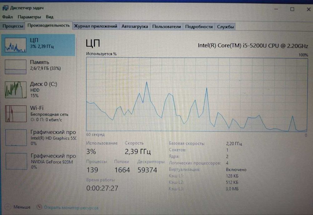 Ноутбук dell 5558 i5-5200U 920M
