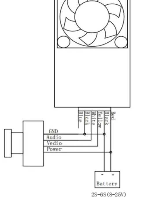 Видео передатчик 5.8G 24CH 2.0W + CADDX ANT Nano 1200TVL