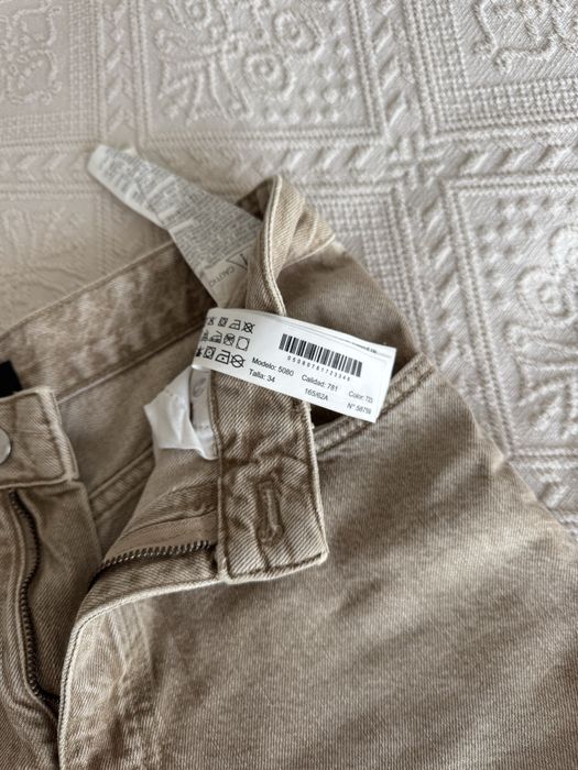 бежеві джинси straight weight Massimo Dutti