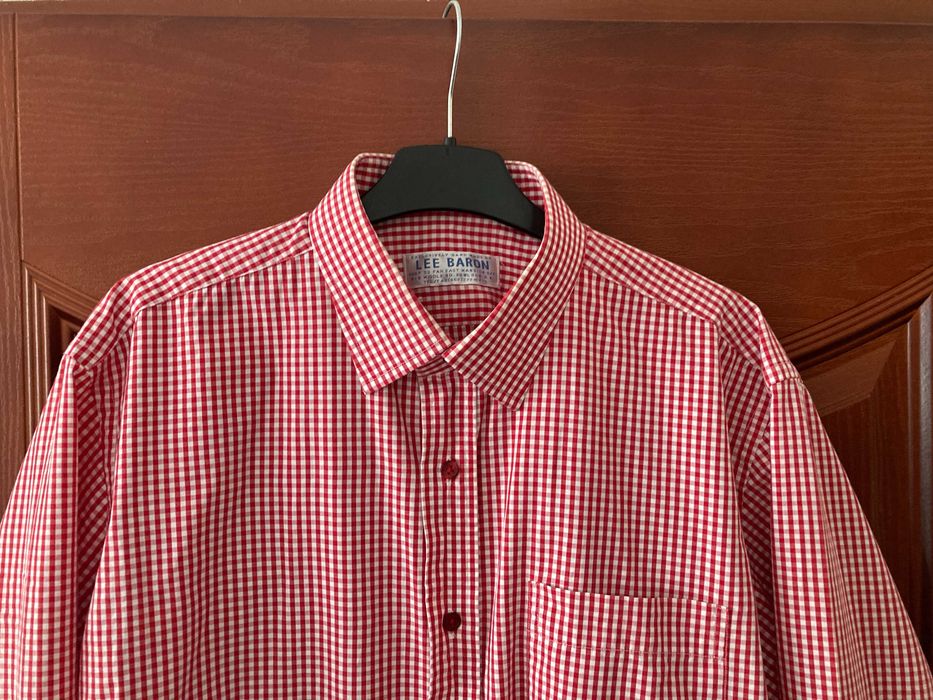 Koszula męska w kratkę czerwona roz L