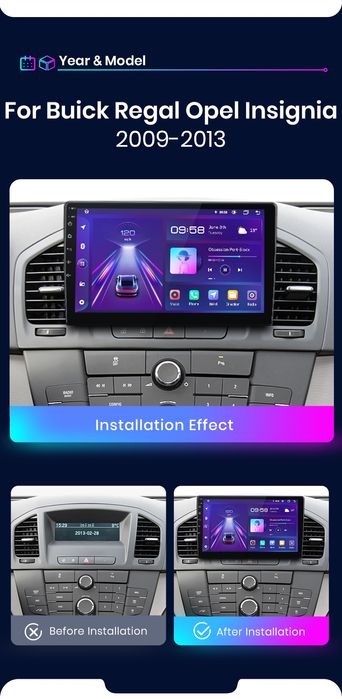 Rádio 9" android Opel Insignia 2009-13 WIFI GPS 1/32GB Novo