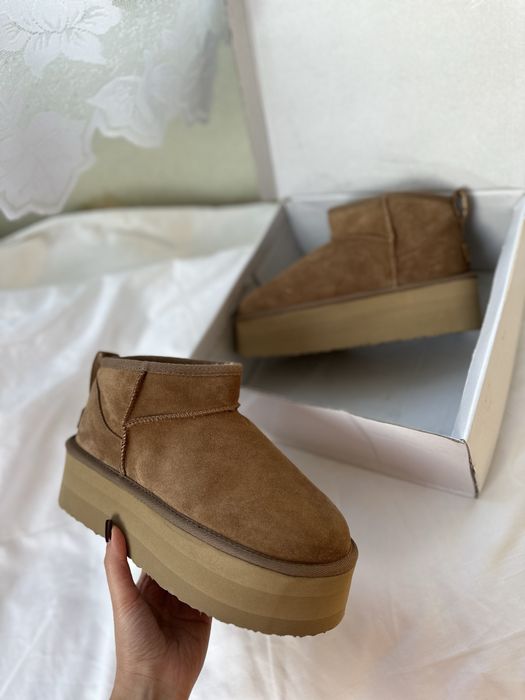 Уггі жіночі угги натуральна замша, угги ugg ultra mini platform