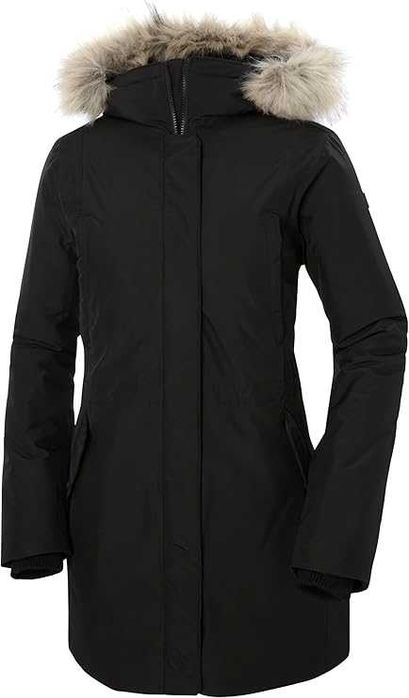 Damska Kurtka HELLY HANSEN W Irma Parka Futrzany Kołnierz Czarny L