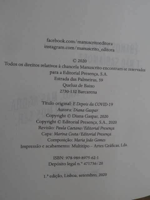 E Depois da Covid-19 by Diana Gaspar – 1st Edition64740537249411122