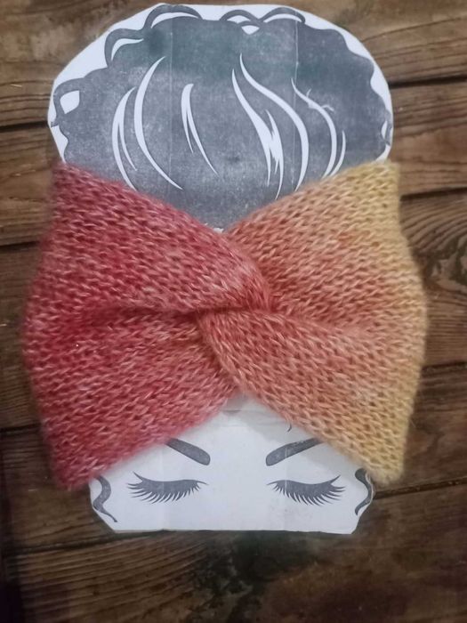 Opaska Handmade turban Węzeł szeroka Podwójna  Dwuwarstwowa Moher
