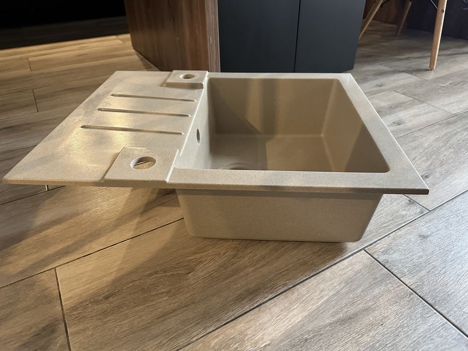 Zlewozmywak granitowy  + barmteria / beżowy