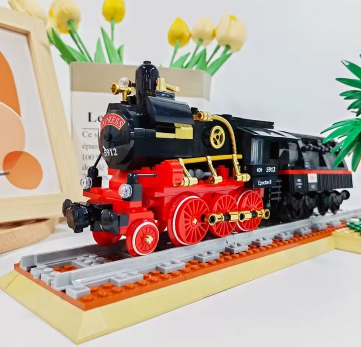 Конструктор паровоз 1в1 Lego 59008 поезд Лего 676 дет