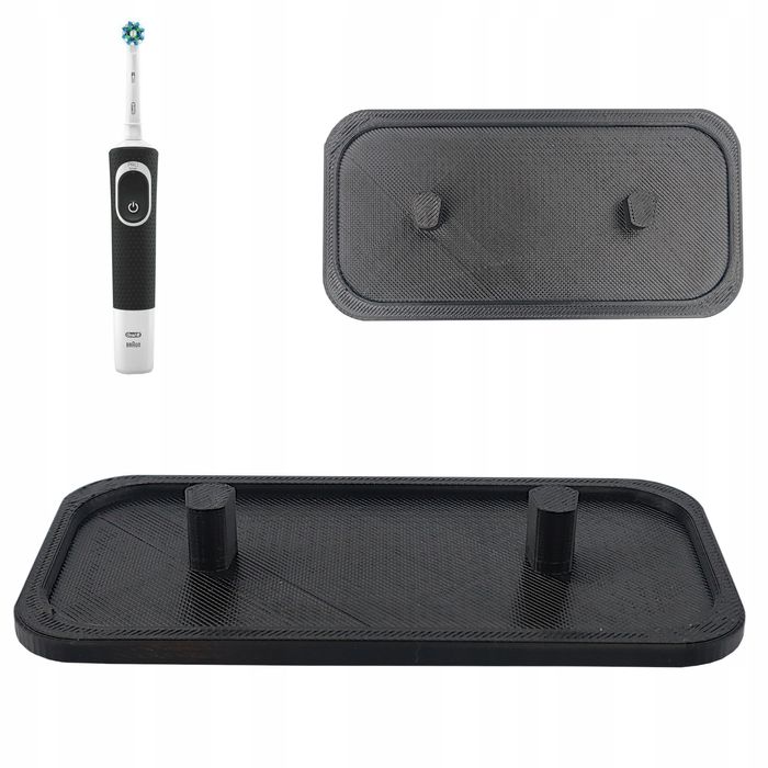 Stojak Uchwyt Na 2 Szczoteczki Do Zębów Czarny Solidnie Wykonany