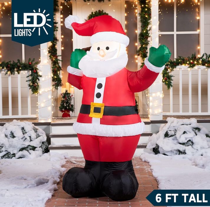 Nadmuchiwany Święty Mikołaj z torbą prezentową 180cm