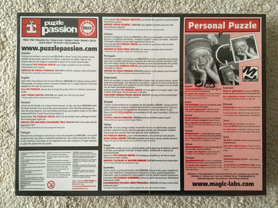 Puzzle de 1000 peças, caixa selada