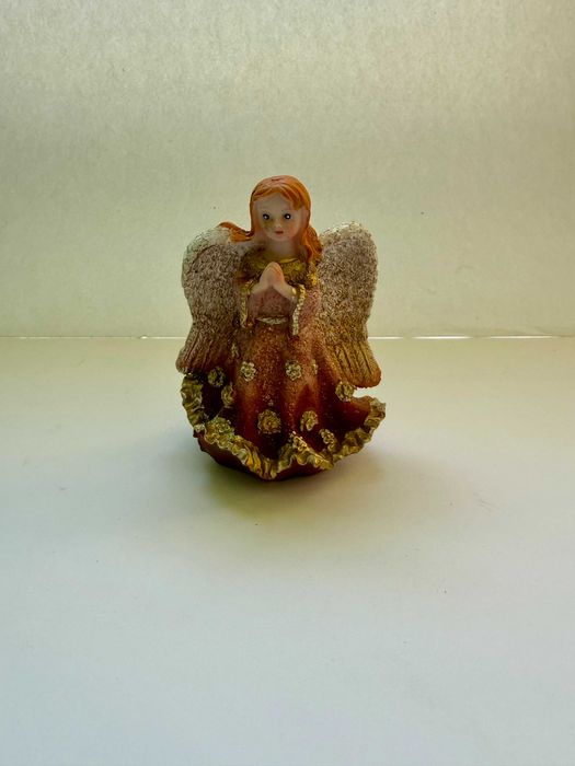 Figurka anioł aniołek PRL retro vintage cepelia szklana ceramiczna