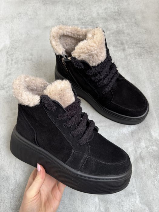 Зимові хайтопи черевики натуральний замш