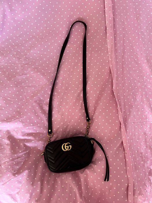 Gucci GG Marmont Mini camera - Original - pele, preta