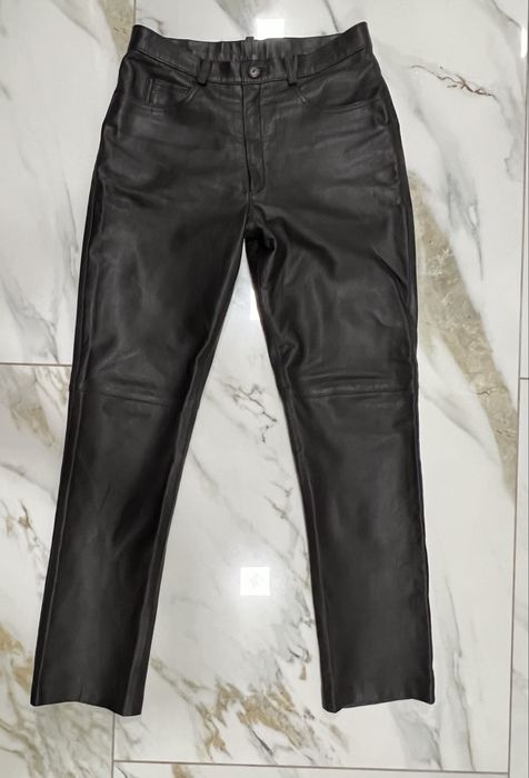 Шкіряні шоколадні брюки