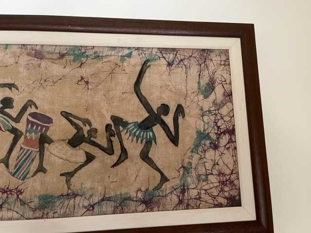 Quadro em tecido pintado à mão  Pintura Africana