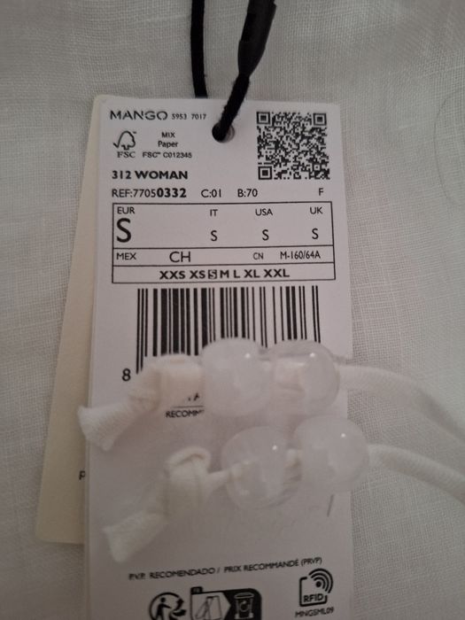 Calças em linho brancas Mango