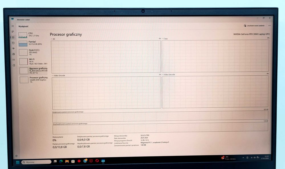LAPTOP HP OMEN 17-CK0323NW i7 16/512gb