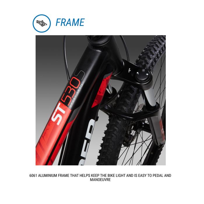 Bicicleta BTT ST 530 Preto/Vermelho 27,5"