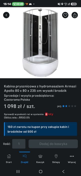 Kabina prysznicowa z hydromasażem Armazi Apollo