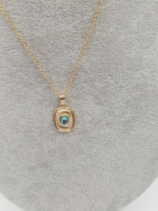 Naszyjnik stal chirurgiczna błękitne oczko