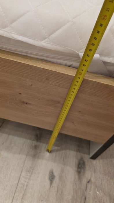 Łóżko 160x200 tapicerowany czarny zagłówek + szafka nocna