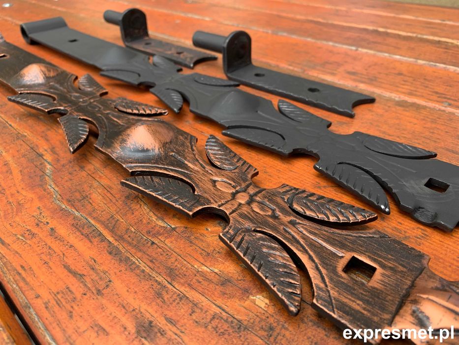 Zawias pasowy kuty 60cm czarny MOSIĄDZ PATYNA producent !