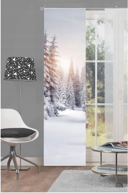 home fashion zimowe słońce zasłona przesuwna, biała, 245 x 60 cm