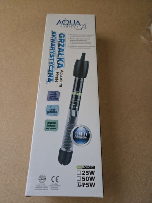 Grzałka do akwarium 75W Nowa