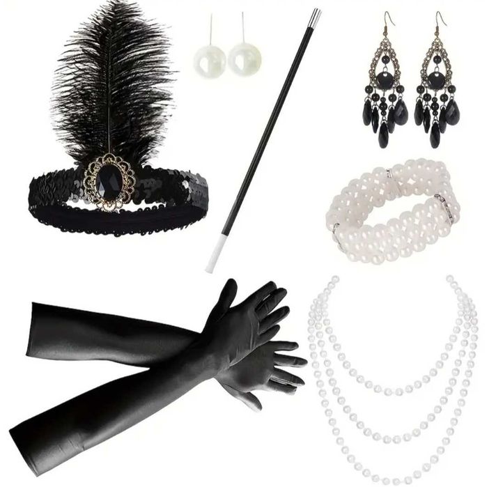 Elegancka sukienka lata 20, Flapper Gatsby cekiny, r. M Sylwester karnawał