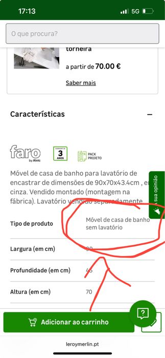 Movel Casa banho Novo 90cm x46