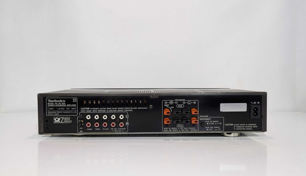 Hi-Fi підсилювач Technics SU-500, має 50 Вт/канал/ 4-16 Ом/ Class A