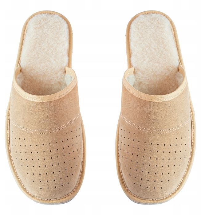 Ciepłe Pantofle Kapcie Męskie Wełniane Zimowe Wygodne 40-46